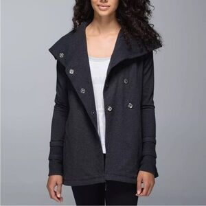 Lululemon Athletica Gratitude Wrap Sweatshirt Jacket Coat Black